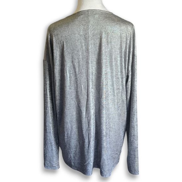 Liz Claiborne Silver V-Neck Top - Picture 4 of 6